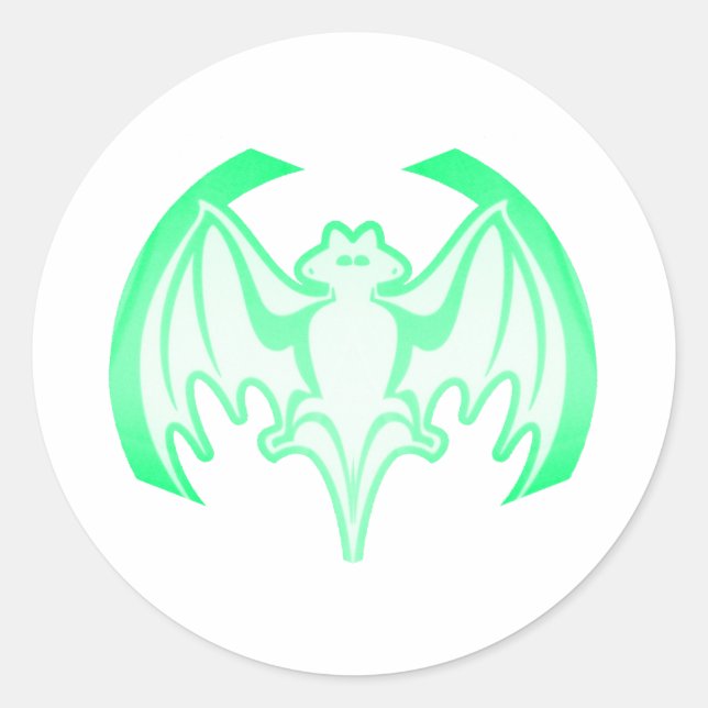 Sticker Rond Bat Green Inv Le MUSÉE Zazzle Cadeaux (Devant)