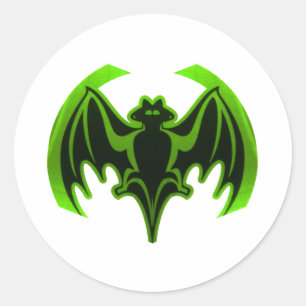 Sticker Rond Bat Green MUSEUM Zazzle Cadeaux