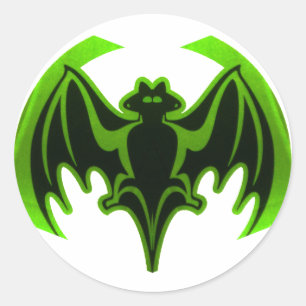 Sticker Rond Bat Green MUSEUM Zazzle Cadeaux