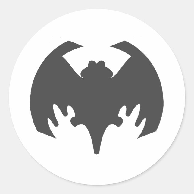 Sticker Rond Bat Grey Le MUSÉE Zazzle Cadfts (Devant)