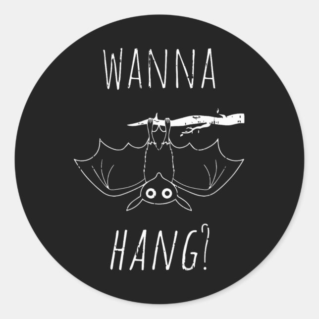 Sticker Rond Bat Halloween Costume Cool Hanging Animal Hommes F (Devant)