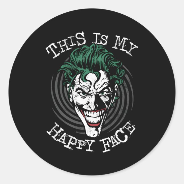 Sticker Rond Bat Joker C'Est Mon Joyeux Visage (Devant)