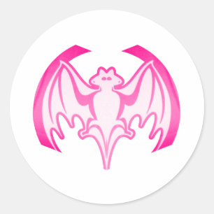 Sticker Rond Bat Magenta Inv Le MUSÉE Zazzle Cadeaux