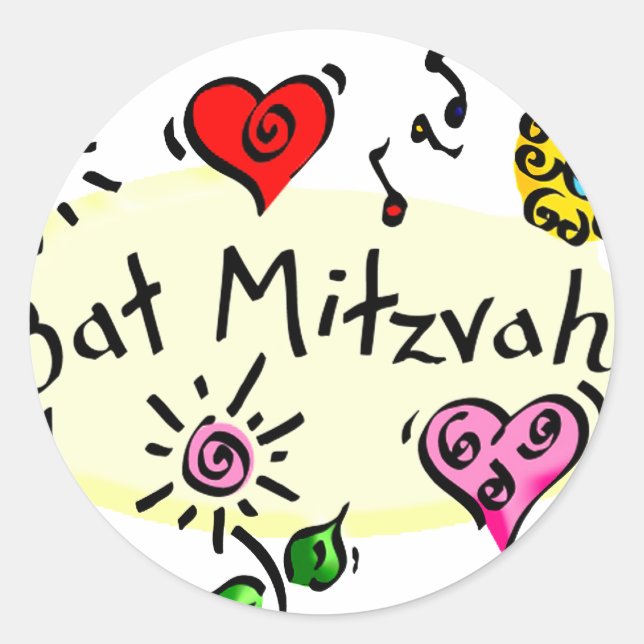 Sticker Rond Bat mitzvah (Devant)