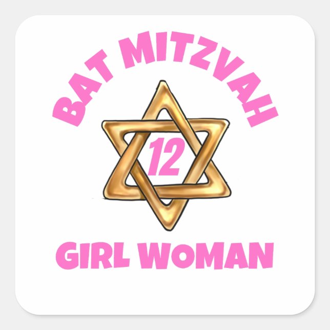 Sticker rond bat mitzvah classique (Devant)