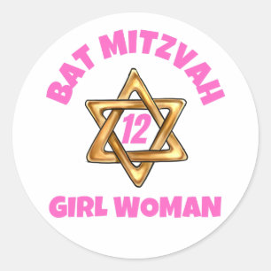 Sticker rond bat mitzvah classique