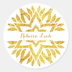 Sticker Rond Bat mitzvah de mandala d'étoile de regard de