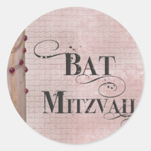Sticker Rond Bat mitzvah de marbre de conception