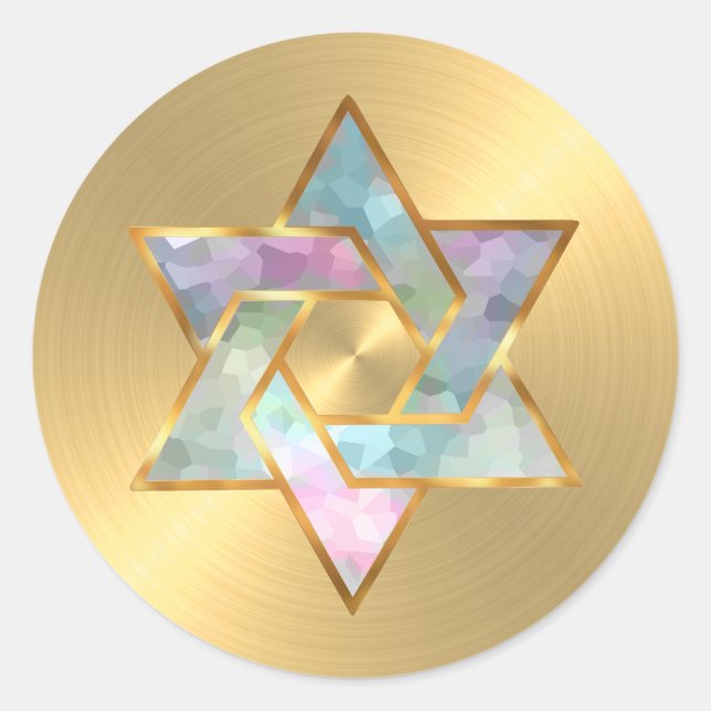 Sticker Rond Bat mitzvah Pastel Star de David Gold (Devant)