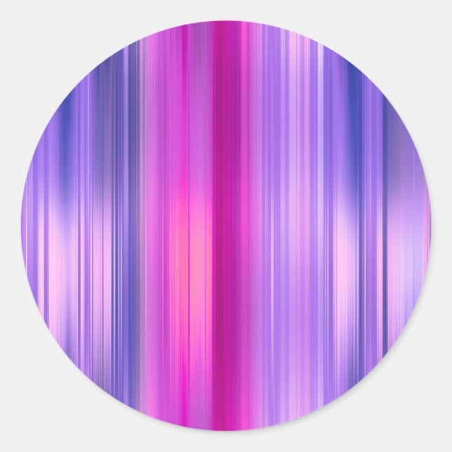 Sticker Rond Bat mitzvah rayé rose et violet (Devant)