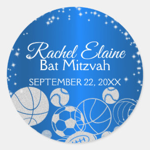 Sticker Rond Bat mitzvah sportif