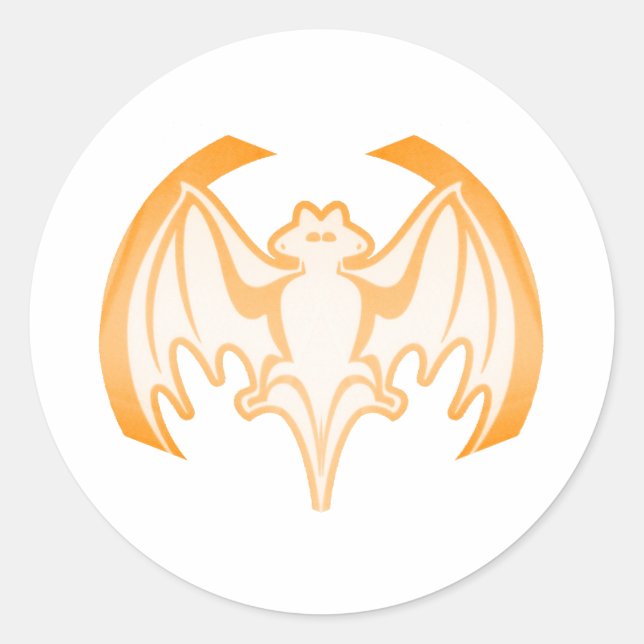 Sticker Rond Bat Orange Inv Le MUSÉE Zazzle Cadeaux (Devant)