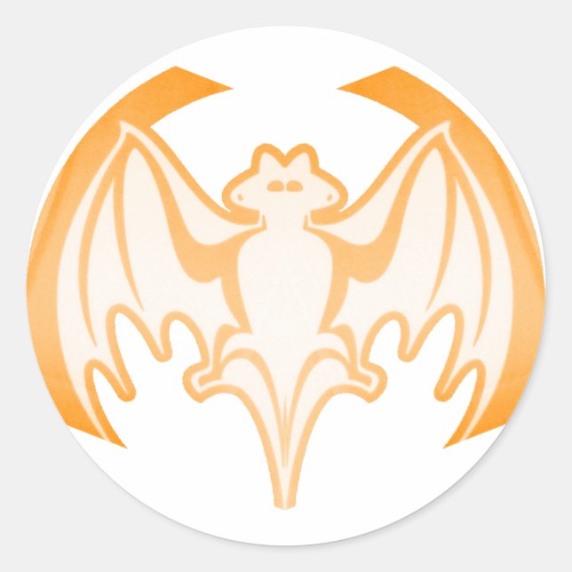 Sticker Rond Bat Orange Inv Le MUSÉE Zazzle Cadeaux (Devant)