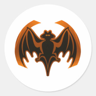 Sticker Rond Bat Orange Le MUSÉE Zazzle Cadfts