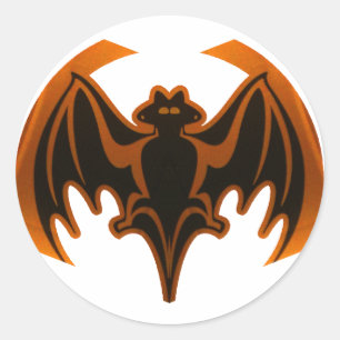 Sticker Rond Bat Orange Le MUSÉE Zazzle Cadfts