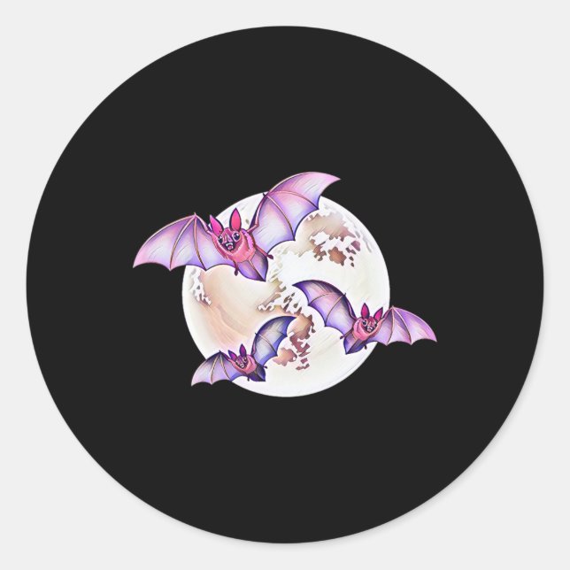 Sticker Rond Bat Vampire Halloween Bats (Devant)