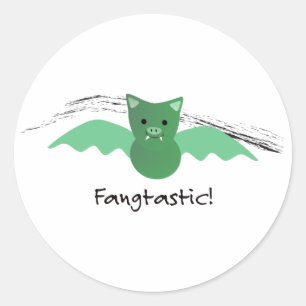 Sticker Rond Bat vert de la pêche