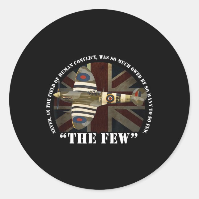 Sticker Rond Bataille D'Angleterre Un Avion Raf Frappe Les Quel (Devant)