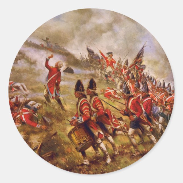 Sticker Rond Bataille de Bunker Hill par E. Percy Moran (Devant)