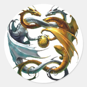 Sticker Rond Bataille Dragons