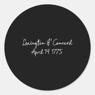 Sticker Rond Bataille Lexington Et Concord Révolution Avril 177