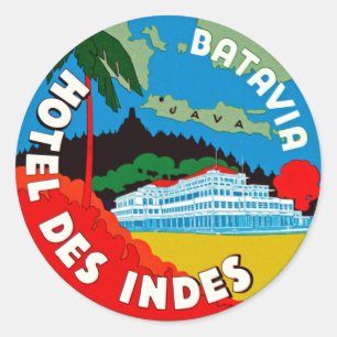 Sticker Rond Batavia Hotel Des Indies