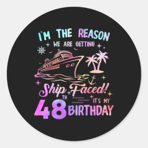 Sticker Rond Bateau à 48 ans croisière 48 ans de navigation S