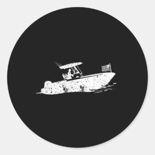 Sticker Rond Bateau à console centrale