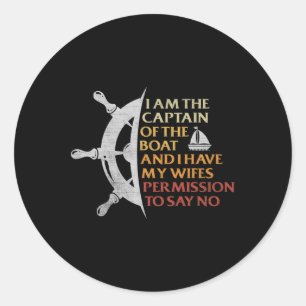 Sticker Rond Bateau à moteur Capitaine voilier Pontoon Bateau p