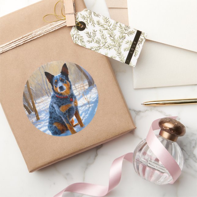 Sticker Rond Bateau Australien Laisser neiger Noël (Cadeaux)