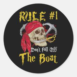 Sticker Rond Bateau Capitaine Pirates Fun Pirate Ne Tombe Pas T
