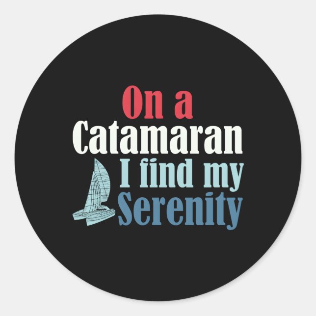 Sticker Rond Bateau Catamaran (Devant)