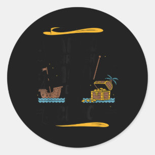 Sticker Rond Bateau De 100 Jours De Pirate Scolaire 100T