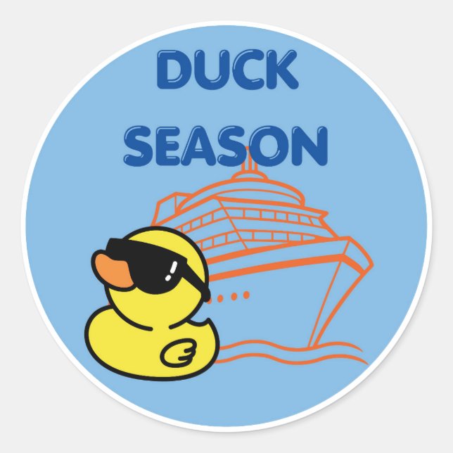 Sticker Rond Bateau de croisière canard (Devant)