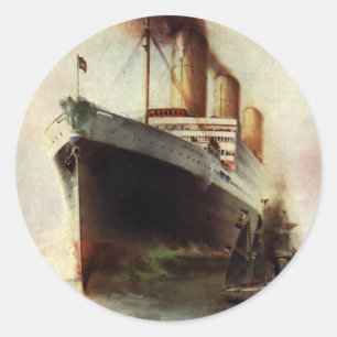 Sticker Rond Bateau de croisière de transport de voyage vintage