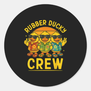Sticker Rond Bateau de croisière en famille Canard en caoutchou