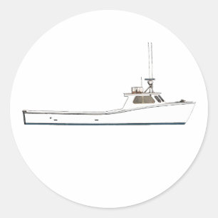 Sticker Rond Bateau de Deadrise de baie de chesapeake