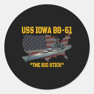 Sticker Rond Bateau De Guerre De La Seconde Guerre Mondiale Uss