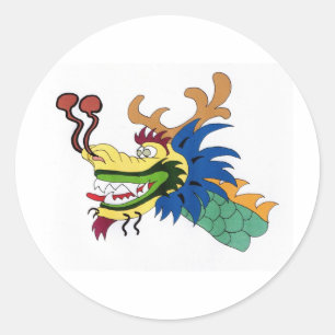 Sticker Rond Bateau dragon
