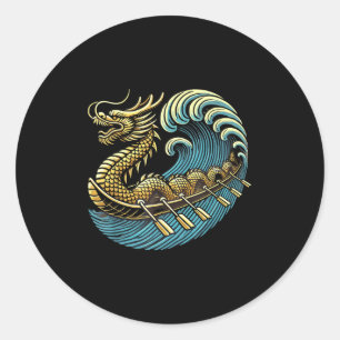 Sticker Rond Bateau dragon Course de bateau dragon Fête du bate