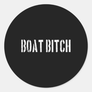 Sticker Rond Bateau Drôle Offensant Humour Nautique Bateau