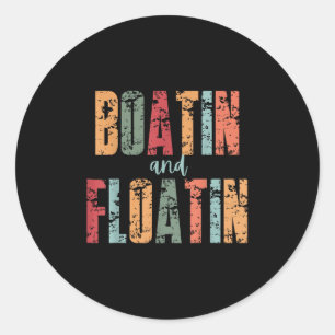 Sticker Rond Bateau et flottement Vacances d'été Vie de lac Flo