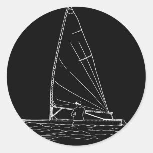 Sticker Rond Bateau Laser Dinghy