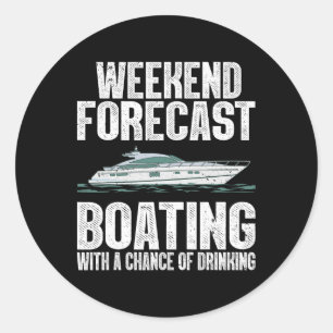 Sticker Rond Bateau mignon Boire de l'art pour hommes femmes Ba