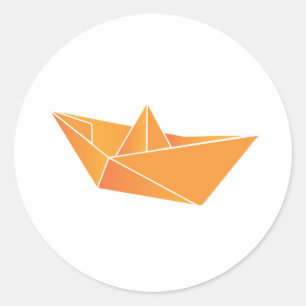 Sticker Rond Bateau Origami