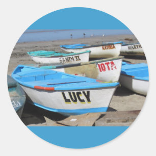 Sticker Rond Bateaux de pêche de Mazatlán