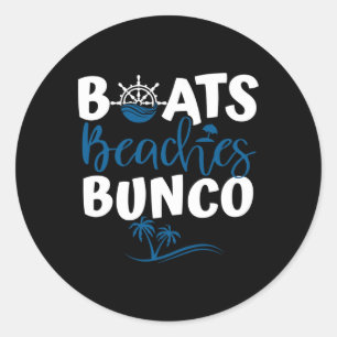 Sticker Rond Bateaux Plages Bunco Croisière Voyage Girls Game T