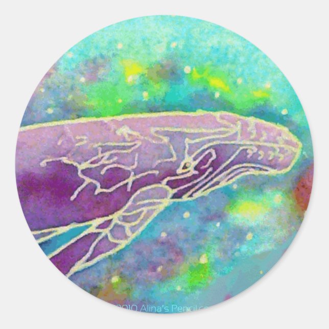 Sticker Rond Batik Humpback Whale Art (Devant)