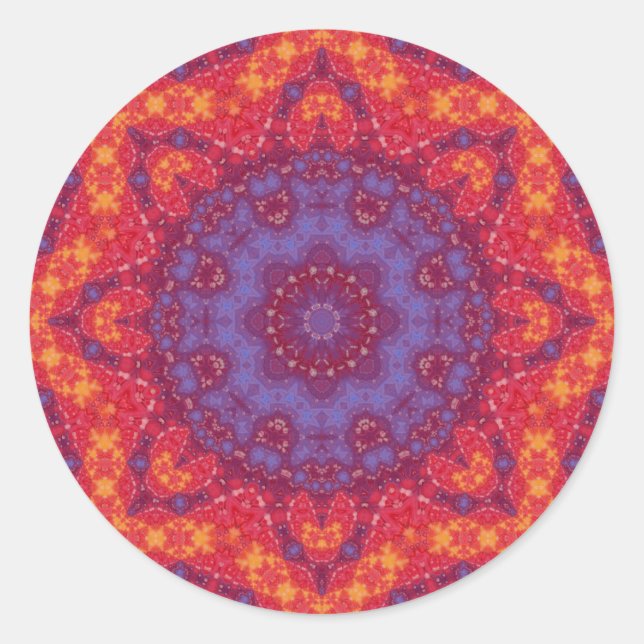 Sticker Rond Batik Sunset Watercolor Mandala (Devant)