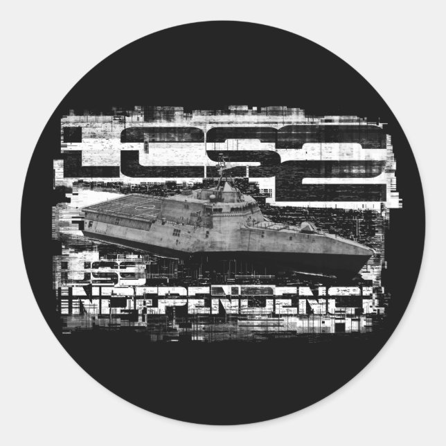 Sticker Rond Bâtiment de combat Littoral Indépendance (Devant)